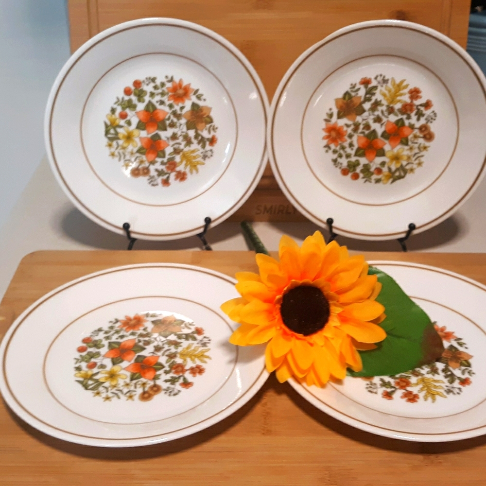 4 VTG CORELLE INDIAN SUMMER LUNCHEON PLATES 9"